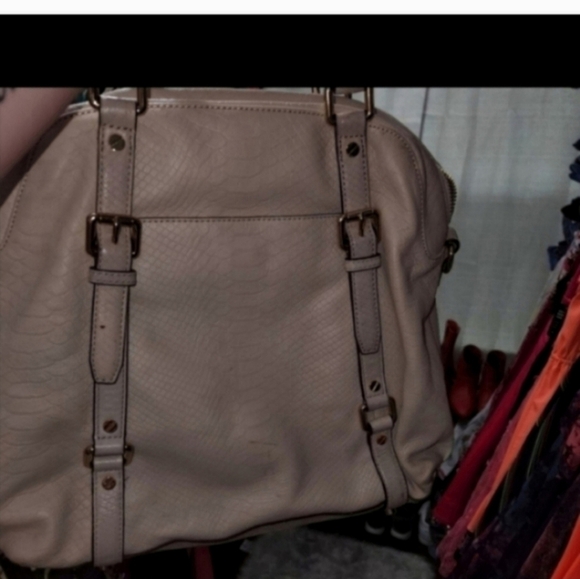 🍂🍁Michael Kors Beige Python Embossed Leather Bedford Satchel - Picture 7 of 7